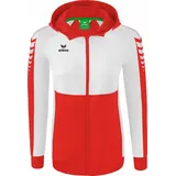 Erima Six Wings Trainingsjacke mit Kapuze Damen - rot/weiß, 40