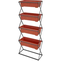 Tectake Vertikalbeet, mit 4 Kästen 52x21x127cm - braun