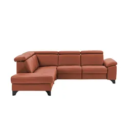 Kollektion Kraft Ecksofa Echtleder Linda ¦ rot ¦ Maße (cm): B: 261 H: 80 T: 209