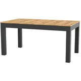 Szynaka Meble Groß Praktisch Tisch WENUS 160-300x90x76cm Eiche Craft Schwarz 4-12 Personen Esstisch mit ausziehbarer Tischplatte auf 300 cm Modernes Design Rechteckiger Tisch