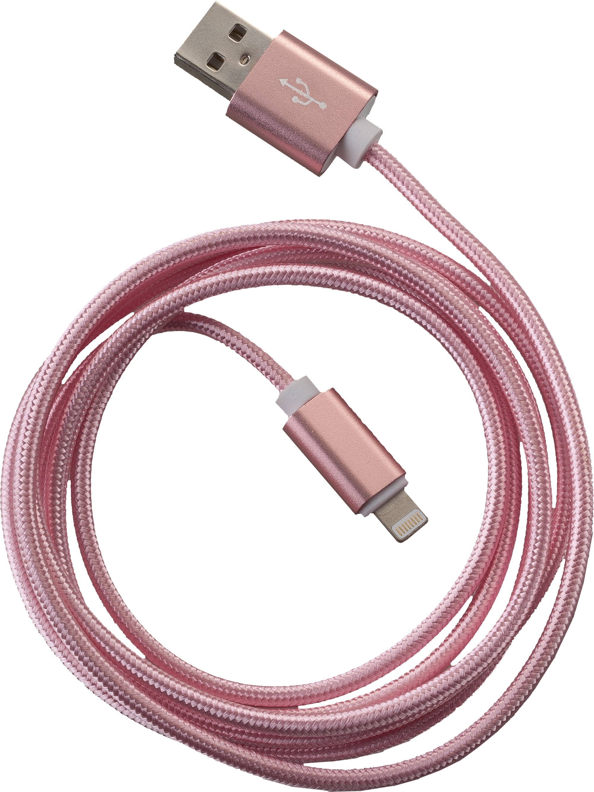 Peter Jäckel FASHION 1,5m USB Data Cable Rose für Apple Lightning mit Sync- und Ladefunktion (1.50 m, USB 2.0), USB Kabel