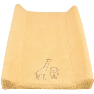 Sterntaler Wickelauflagenbezug Giraffe & Löwe schmal 70x50cm – weiche Baumwolle mit niedlicher Stickerei – saugfähig und perfekt für den Wickeltisch - Baby Zubehör für Keilwickelauflage, ocker