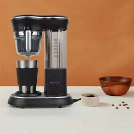 Prixton Kaffeemaschine mit Mahlwerk | Tropfsystem, Edelstahlbecher mit Deckel, 600 W
