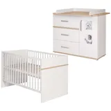 roba Babymöbel-Set Pia 2-tlg. Kombi-Bett 70x140cm & Wickelkommode