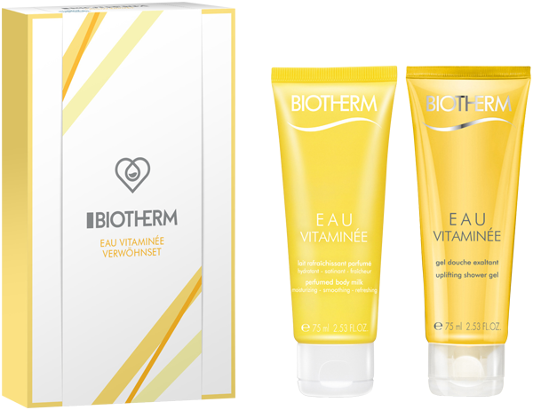 Biotherm Eau Vitaminée Verwöhnset = Body Lotion 75 ml + Gel Douche 75 ml - 2 Artikel im Set