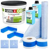 Level + Dichtset 10 m2 Dusche Bad Abdichtung Flüssigfolie 12 kg