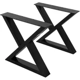 ML-Design 2 Stück Tischbeine 43xh40cm, Tischkufen X-Form aus Stahl Schwarz, Industriell, Kufengestell Tischgestell Metall Möbelfüße für DIY-Projekte Bankkufen Bankgestell Bankbeine
