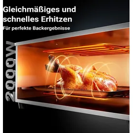 Wiltec Pizzaofen 2000W Silber