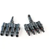Offgridtec 4-fach Abzweigbuchsen T-Stecker, Solarstecker (Paar)