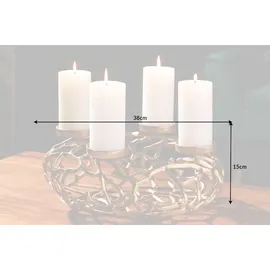 Riess-Ambiente Kerzenhalter Abstract 38cm gold Kranz aus Ästen für 4 Kerzen Ø 38 cm,