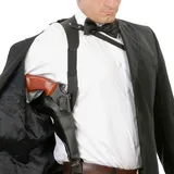 FIESTAS GUIRCA | Schwarzer Pistolenhalter (Einheitsgröße) - Zubehör für Polizei- und 20er Jahre Kostüme - Ideal für Kostümpartys, Karneval und Halloween - Unisex für Erwachsene - Schwarz