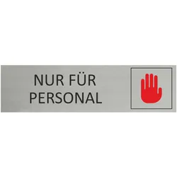 CombiCraft Aluminium Türschild Nur für Personal 165x45mm mit 3M-Tape
