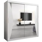 abiks möbel Schwebetürenschrank MONACO 200 x 200 x 62 cm Weiß