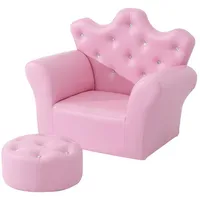 furnicato Kindersessel Spielsofa Kinder mit Ottomane, Mini Couch, Rosa (1-St) rosa