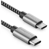 deleyCON USB-C auf Micro USB 1 m Schwarz