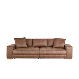 bobb Big Sofa Lederoptik - elektr. Sitztiefenverstellung Caro ¦ braun ¦ Maße (cm): B: 302 H: 68 T: 136.0