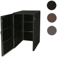 XL 1er-/2er-WPC-Mülltonnenverkleidung HWC-J28, Premium Mülltonnenbox, Metall Holzoptik, erweiterbar ~ anthrazit