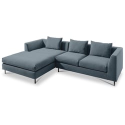 freistil Ecksofa 165 Stoff Graublau