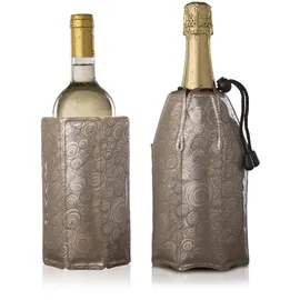 Vacu Vin Champagnerkühler Set - Wiederverwendbar - Platin - Flaschenkühler Manschette für Champagner- & Sektflaschen