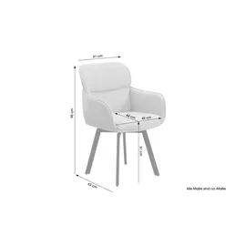 byLIVING Stuhl 2er-Set / braun ¦ Maße cm B: 61 H 90