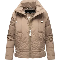 NAVAHOO Damen Winter Jacke Recyceltes Kurz Winterjacke gefütterter Steh Kragen Luftzauber