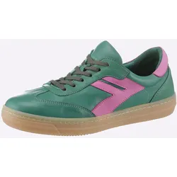 Sneaker, Damen, Gr. 39, grün (grün, pink), Leder, Glattleder, Glattleder, modisch, Schuhe