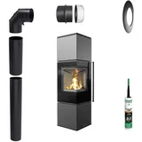 Standkamin KRATKI REN M/L 7 kW Durchmesser 150 Montagesatz mit Türfeder