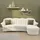DOMO collection Eckcouch Leder 3-Sitzer Beige