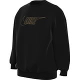 Nike Mädchen Oberteil G NSW Club FLC Bf Crew Ls Shne, Black/Metallic Gold, S