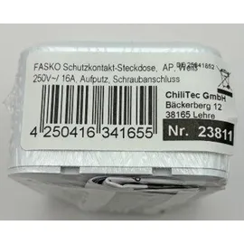 ChiliTec Schuko-Steckdose Aufputz Weiß 1 St.