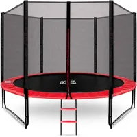 Aga24 - Aga Sport Pro Trampolin 305 Cm Rot + Sicherheitsnetz + Leiter