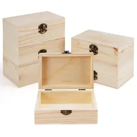 Belle Vous 6er Pack Naturbelassene Kleine Holzkiste mit Deckel