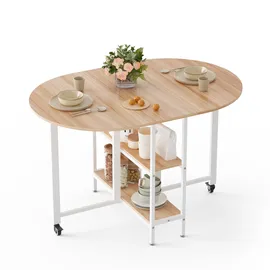 Mondeer Klapptisch 120 x 80 x 75 cm Eiche/weiß