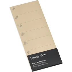 Semikolon Wochenplaner selbstklebend, graubraun