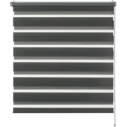 Doppelrollo "Tilda", grau (dunkelgrau), B:45cm H:150cm, Polyester, SCHÖNER WOHNEN-KOLLEKTION, Rollos, geklemmt, silberne oder weiße Rollo-Technik