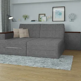VitaliSpa Sofa Form Ecksofa mit Schlaffunktion 240 cm Grau