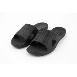 Herren Badepantoletten schwarz, Gr. 45/46