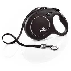 FLEXI New Classic Gurt L-8m schwarz, für Hunde bis 50kg