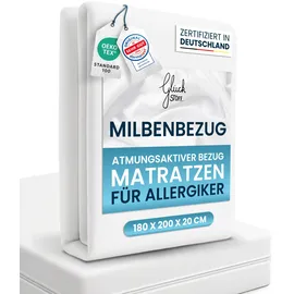 Glückstoff Premium Milbenbezug 180 x 200 cm weiß