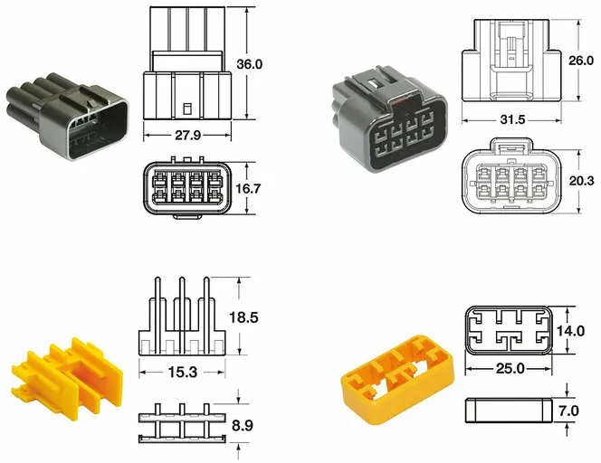 Bihr Set connectoren 8 kanalen Serie 090 FRKW type origin - 5 complete sets