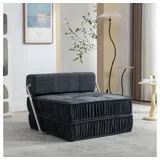 BBWL Sofa wandelbare Bodencouch mit Matratzenfunktion, Klappsofa Schlafsessel für kleine Räume grau