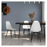 furnicato Esszimmerstuhl Weiß 46x52x84 cm mit ergonomischer Rückenlehne (4 St), Pflegeleichte Sitzgelegenheit mit stabilen Metallbeinen im 4er-Set weiß