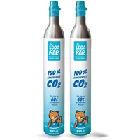 soda bär besser trinken CO2-Zylinder blau + 2 x 425g (60 l) Premiumfüllung mit Kohlensäure