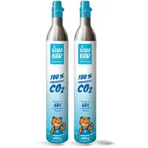 soda bär besser trinken CO2-Zylinder blau + 2 x 425g (60 l) Premiumfüllung mit Kohlensäure
