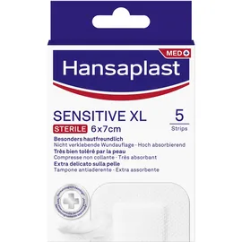 Hansaplast Pflaster Sensitive XL 5 Stück, steril 6 x 7 cm