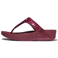 FitFlop Lulu Crystal-Mix Toe-Post Sandalen Rhabarberfarben 37