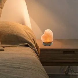 GLOBO Salzleuchte Herz Braun