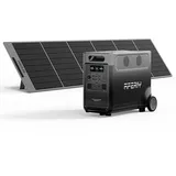 AFERIY Solar Generator 3840Wh mit 400W Solarmodul, 3600W Tragbare Powerstation LiFePO4 Batterie, 220V-240V, Faltbare Solarpanel mit USB IP65 für Outdoor Camping Reise Stromausfälle