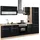 kochstation Küchenzeile »KS-Eton« mit E-Geräten, Breite 270 cm schwarz