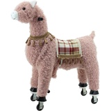 Sweety-Toys Sweety Toys 11391 Reittier groß Alpaka rosa auf Rollen für 4 bis 9 Jahre-Riding Animal